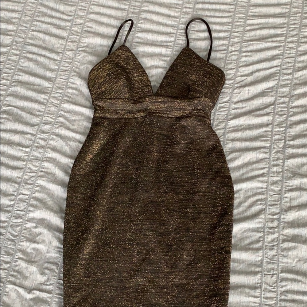 Black and gold shimmer bodycon dress-Small